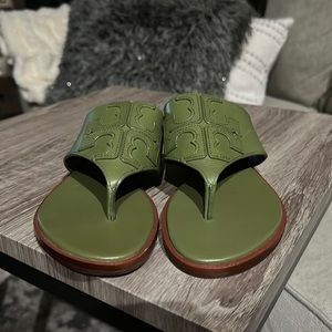 Green Leather Tory Burch Sandal